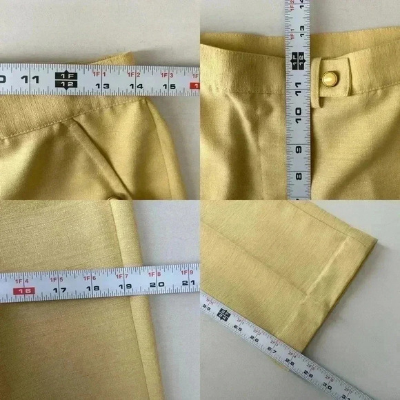 Vintage Pantsuit Blazer Trousers Matching Set Yellow Size 8 Petite - Picture 13 of 16